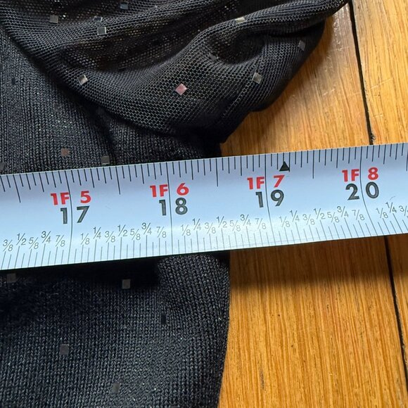 St. John Size 12 Black Rhinestone Embellished Mesh Long Sleeve Sheath Mini Dress - Picture 15 of 16